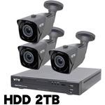 WTW-DEHP704Y2-2TB+WTW-EHR228YJ 3台 400万画素 EX-SDI 防犯カメラ カメラ3台+専用録画機セット HDD2TB WTW-DEHP704Y/WTW-EHR228YJ 塚本無線
