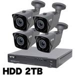 WTW-DEHP704Y2-2TB+WTW-EHR228YJ 4台 400万画素 EX-SDI 防犯カメラ カメラ4台+専用録画機セット HDD2TB WTW-DEHP704Y/WTW-EHR228YJ 塚本無線