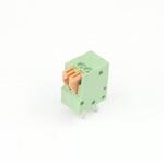 ターミナルブロック(2極 2.54mm ワンタッチ式 緑 縦向き) GB