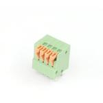 ターミナルブロック(4極 2.54mm ワンタッチ式 緑 縦向き) GB