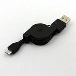 EM-URC2AMMCM08-BK microUSB巻き取りケーブル 0.7m(黒) GB