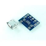 microUSBタイプB ピッチ変換基板 コンパクト(2組セット) a bit better circuit