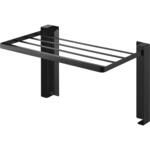 使いやすい高さに開くマグネット洗濯機横折り畳み棚 タワー ブラック 山崎実業