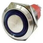 LED防水プッシュスイッチ 13A モーメンタリー式 青色 マリンテック