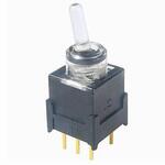 全面照光トグルスイッチ赤/緑ON-OFF-ON NKKスイッチズ(旧:日本開閉器)