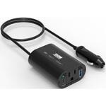 車載用インバーター150W AC100Vコンセント USB-C ポート PD20W USB-A ポート 18W スマホ タブレットを急速充電 uniq(ユニーク)