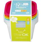 9817 楽ちんパックスクエア深型900ml 4色組P/OR/G/BU イノマタ化学