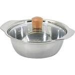 和楽庵 ステンレス製ガラス蓋付よせ鍋 パール金属