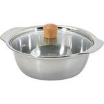 和楽庵 ステンレス製ガラス蓋付よせ鍋 パール金属