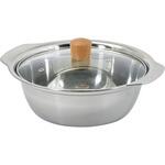 和楽庵 ステンレス製ガラス蓋付よせ鍋 パール金属