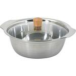 和楽庵 ステンレス製ガラス蓋付よせ鍋 パール金属