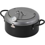 バーニスタ 鉄製温度計付天ぷら鍋20cm(油切りできる蓋付) パール金属