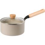 スプル ふっ素加工IH対応ガラス蓋付木柄深型片手鍋 パール金属