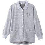 斜め釦ホールポロカーディ ブルー LL ケアファッション