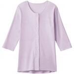 婦人 7分袖ワンタッチシャツ ペールライラック L グンゼ