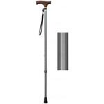 夢ライフステッキ 伸縮型(スリムタイプ) グレー ウェルファン