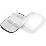 フタ付ランチプレート(角)「楽弁」 濃茶 小森樹脂