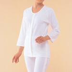 婦人前開き7分袖(ホック式) 神戸生絲