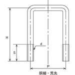 コノ字ボルト(□60×30(鉄/三価ホワイト) 大阪魂
