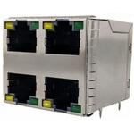 RJE4W4887411 RJ45 モジュラーコネクタ メス RJ45コネクタ PCBマウント Cat5e AMPHENOL