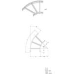 スチール製 ケーブルラック 水平曲りラック45° カナフジ電工