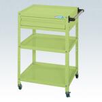 スペシャルワゴン(軽量/エラストマー車/引出し1段/取手付) サカエ