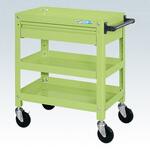 スーパーワゴン(ゴム車/ねじ込み式キャスター/引出付) サカエ