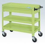 スーパーワゴン(サイレントエラストマー車/ねじ込み式キャスター/引出付) サカエ