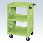 スーパーワゴン(ゴム車/プレート式キャスター/パンチングパネル付) サカエ