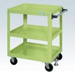 スーパーワゴン(ナイロンウレタン車/H740/3段/プレート式キャスター/フロアストッパー付) サカエ