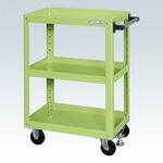 スーパーワゴン(ナイロンウレタン車/H880/3段/プレート式キャスター/フロアストッパー付) サカエ