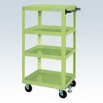 スーパーワゴン(ゴム車/H1150/4段/プレート式キャスター/フロアストッパー付) サカエ