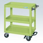 スーパーワゴン(ゴム車/H740/3段/プレート式キャスター/フットブレーキ付) サカエ