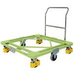 自在移動回転台車(700kg/取手/巻き込み防止カバー付き) サカエ