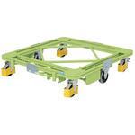 自在移動回転台車(700kg/フットブレーキ/巻き込み防止カバー付き) サカエ