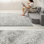 ポコポコシャギーラグ メルア 約180×180cm グレー 萩原