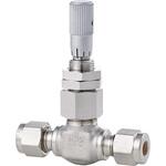 ニードルバルブ_3.92MPa_超微量調整 SUS316 マイクロメータ付 食い込み(インチ) フジキン