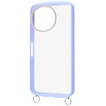 AQUOS sense10/sense9 / Puffull 耐衝撃 バンパー ストラップ金具付き ハイブリッドケース / ペールブルー_ベージュ レイ・アウト