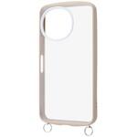 AQUOS sense10/sense9 / Puffull 耐衝撃 バンパー ストラップ金具付き ハイブリッドケース / ベージュ_ライトグレー レイ・アウト