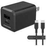 PD30W コンセントチャージャーC+A CtoCケーブル ブラック 多摩電子