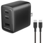 PD45W対応充電器CtoCケーブル付 ブラック 多摩電子