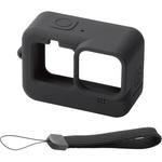 GoPro HERO9 Black用 シリコンケース ハンドストラップ付き アクションカメラ ゴープロ9 ブラック エレコム