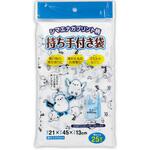 シマエナガ柄持ち手付きポリ袋 中 25P サンスクリット