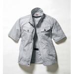TR2251-39-L グレ- 半袖ブルゾン サイズ：L 胸囲 cm ：118 着丈 cm ：66 日新被服