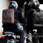 レザー リュック 多収納 衝撃吸収 ブラック RIDEZ(ライズ)