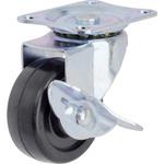 - キャスター 自在車 ゴム プレート式 ストッパー付 モノタロウ 70151908