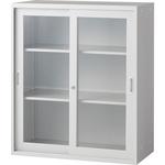 ユニット型壁面書庫(枠付ガラス引違い) TRUSCO