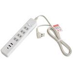 EA815GL-24 [一括スイッチ付]テーブルタップ(USB充電ポート/雷ガード付) エスコ