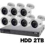 WTW-DEAP708E2-2TB+WTW-EHR199Y 7台 400万画素 EX-SDI 防犯カメラ カメラ7台+専用録画機セット HDD2TB WTW-DEAP708E/WTW-EHR199Y 塚本無線