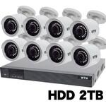 WTW-DEAP708E2-2TB+WTW-EHR199Y 8台 400万画素 EX-SDI 防犯カメラ カメラ8台+専用録画機セット HDD2TB WTW-DEAP708E/WTW-EHR199Y 塚本無線